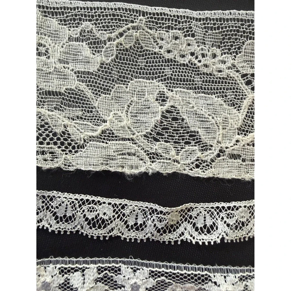 Antique Lace Trim Lot Mostly Fine Cotton Valenciennes Edging Heirloom Craft
